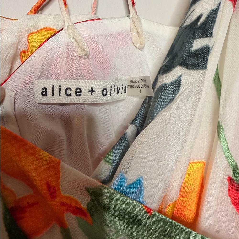 Alice + Olivia Susana floral faux wrap mini dress Size - 4 - Picture 3 of 3